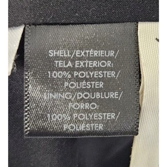 Ann Taylor Black White Silver Striped Tweed Round Neck Lined Dress Coat Medium - Picture 9 of 11